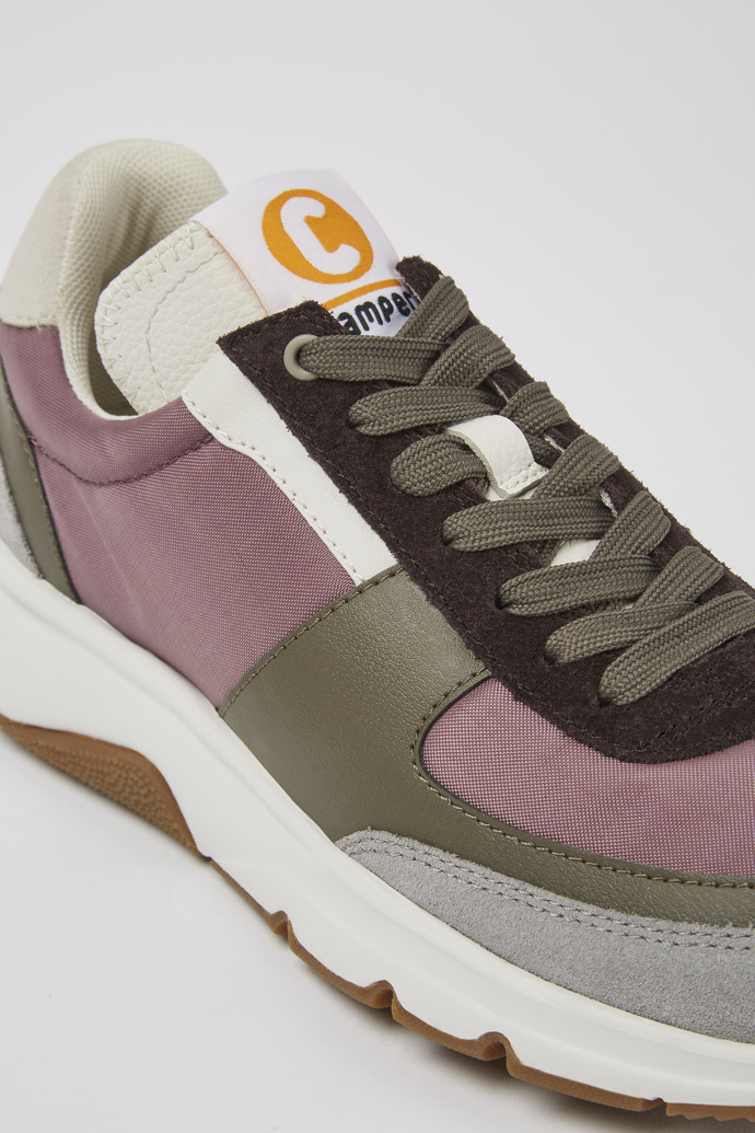 Close-up view of Drift Multicolor leather and textile sneakers