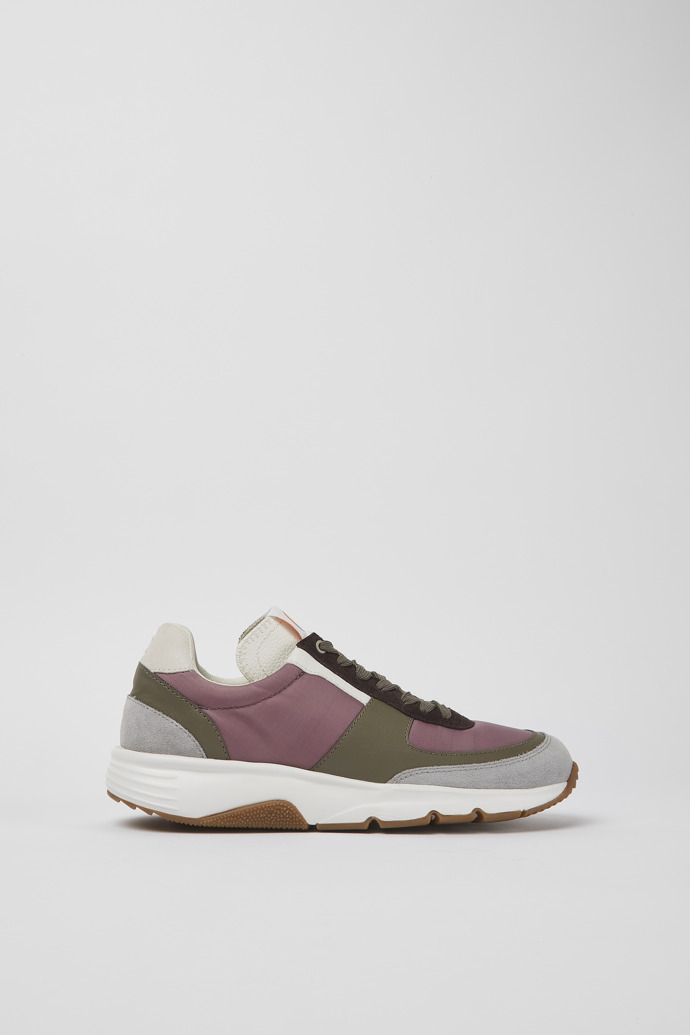 Side view of Drift Multicolor leather and textile sneakers