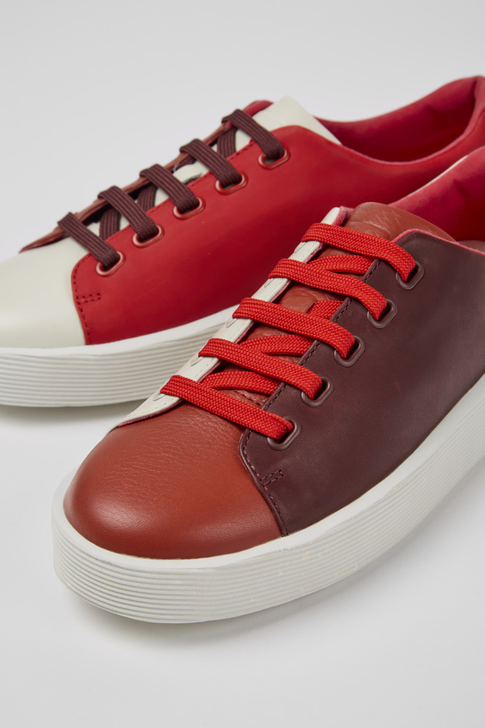 Close-up view of Twins Multicolored leather sneakers for women