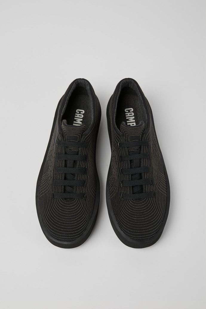 Overhead view of Courb Black sneakers for women