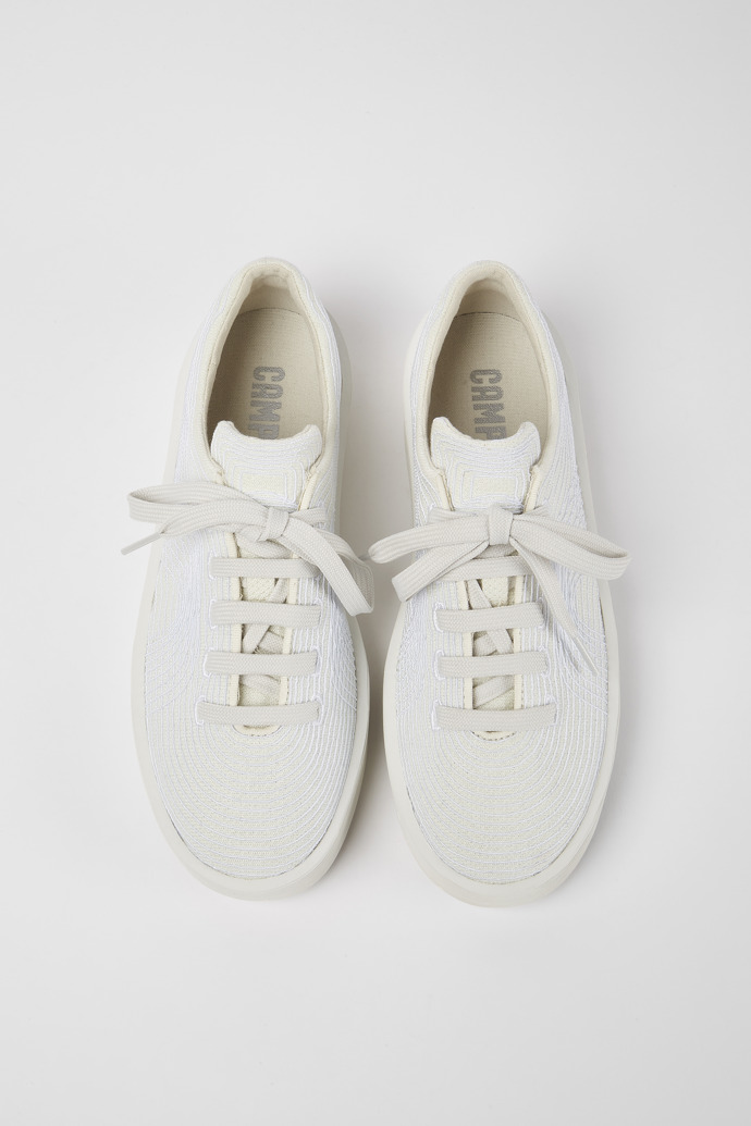 Overhead view of Courb White sneakers for women
