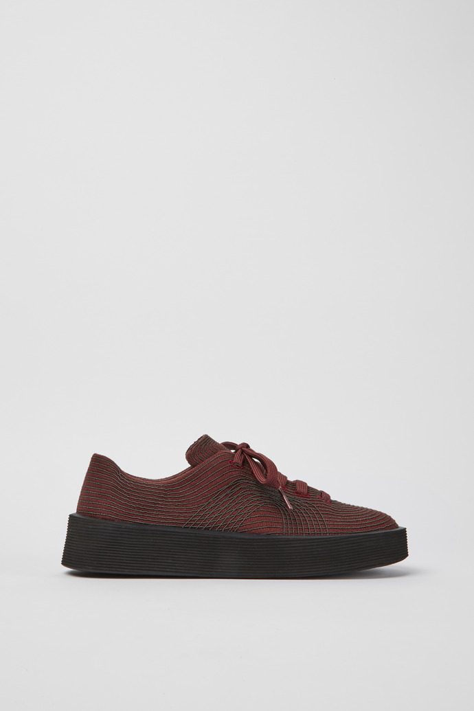 Side view of Courb Burgundy sneakers for women