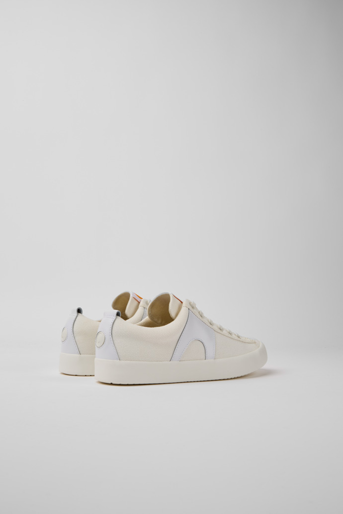 Back view of Imar White leather sneakers for women