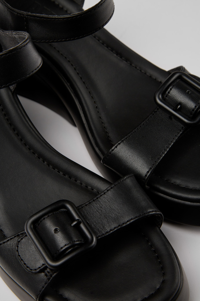 Close-up view of Kaah Black sandal for women
