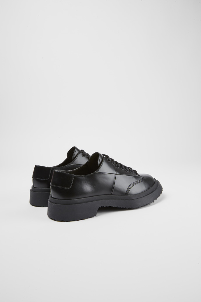 Back view of Walden Black leather lace-up shoes
