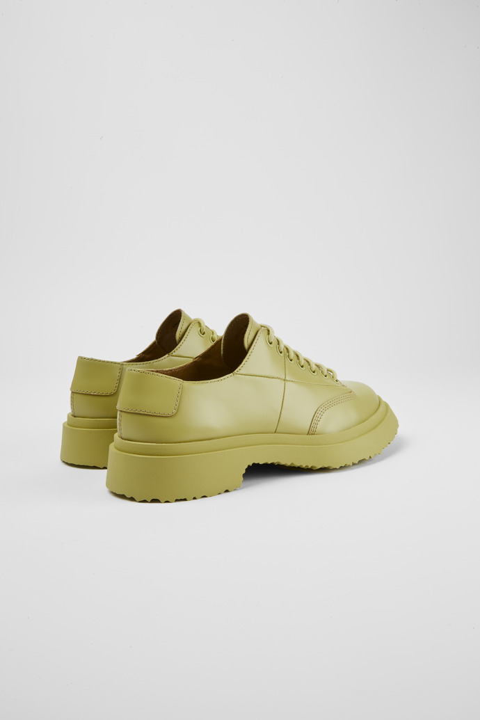 Back view of Walden Green-beige leather lace-up shoes