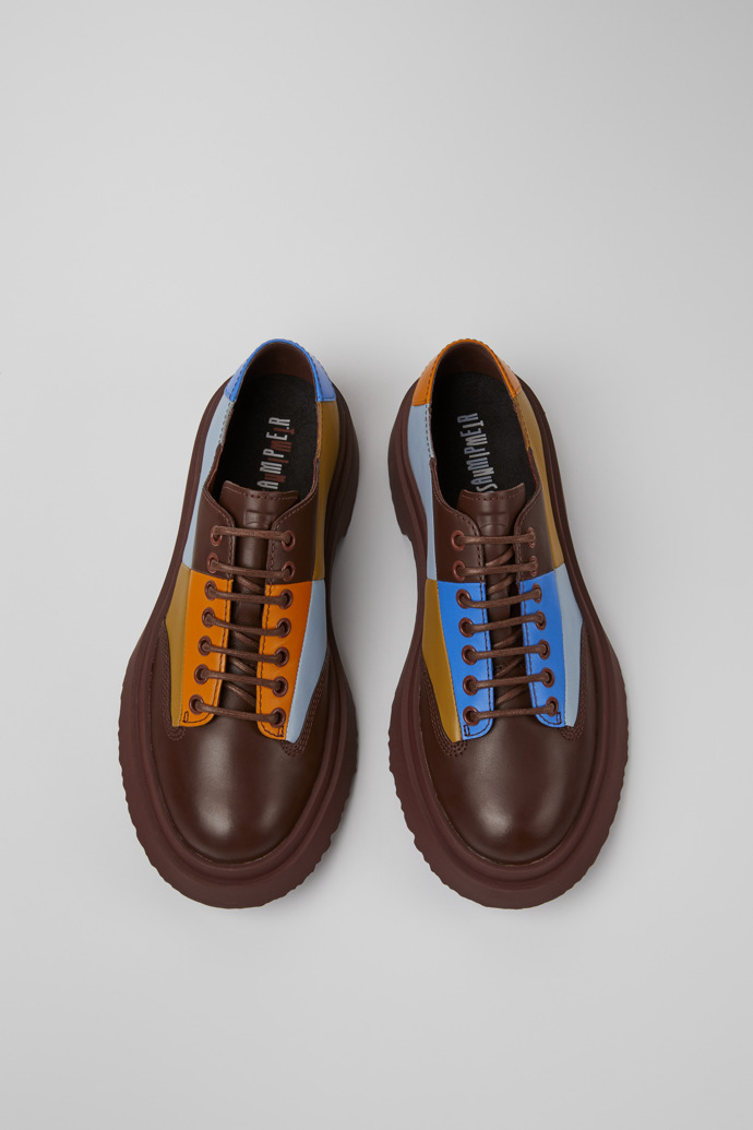 Overhead view of Twins Multicolored lace-up shoes for women
