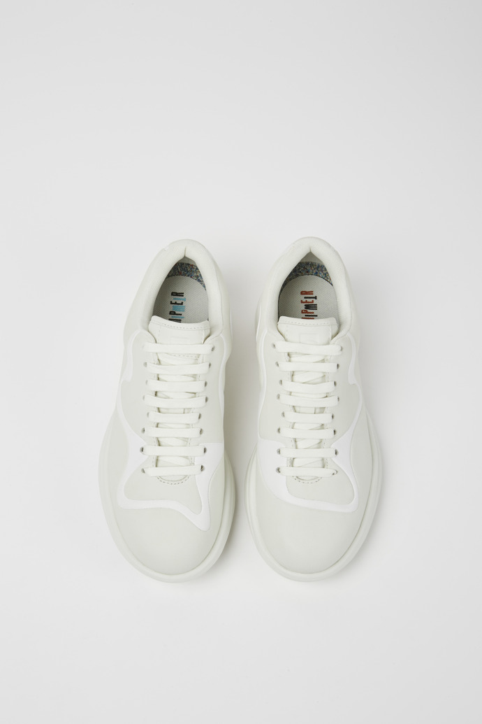 Twins Sneakers de piel en blanco y blanco roto