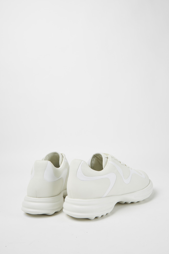 Back view of Twins Cream and white leather lace-up sneakers