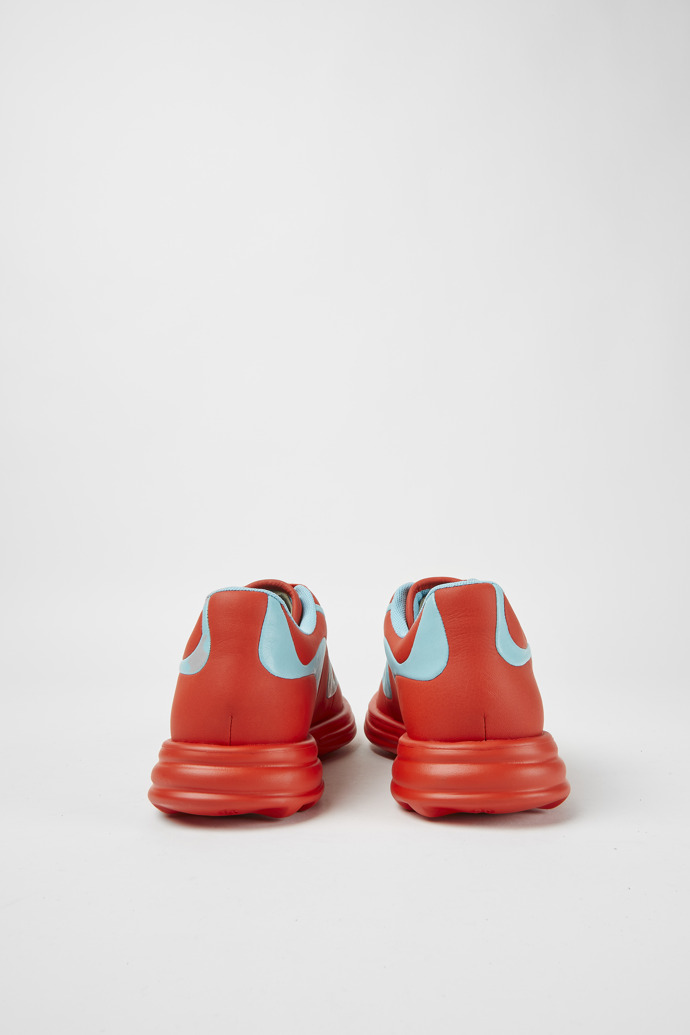 Twins Sneakers de piel en rojo y turquesa