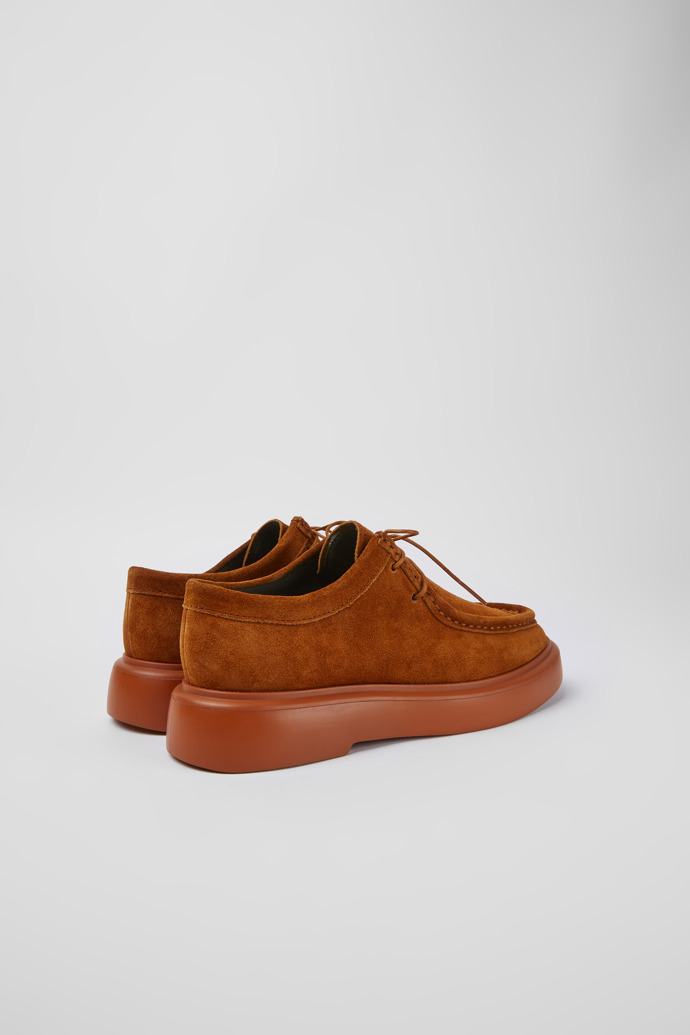 Back view of Poligono Light brown suede shoes for women