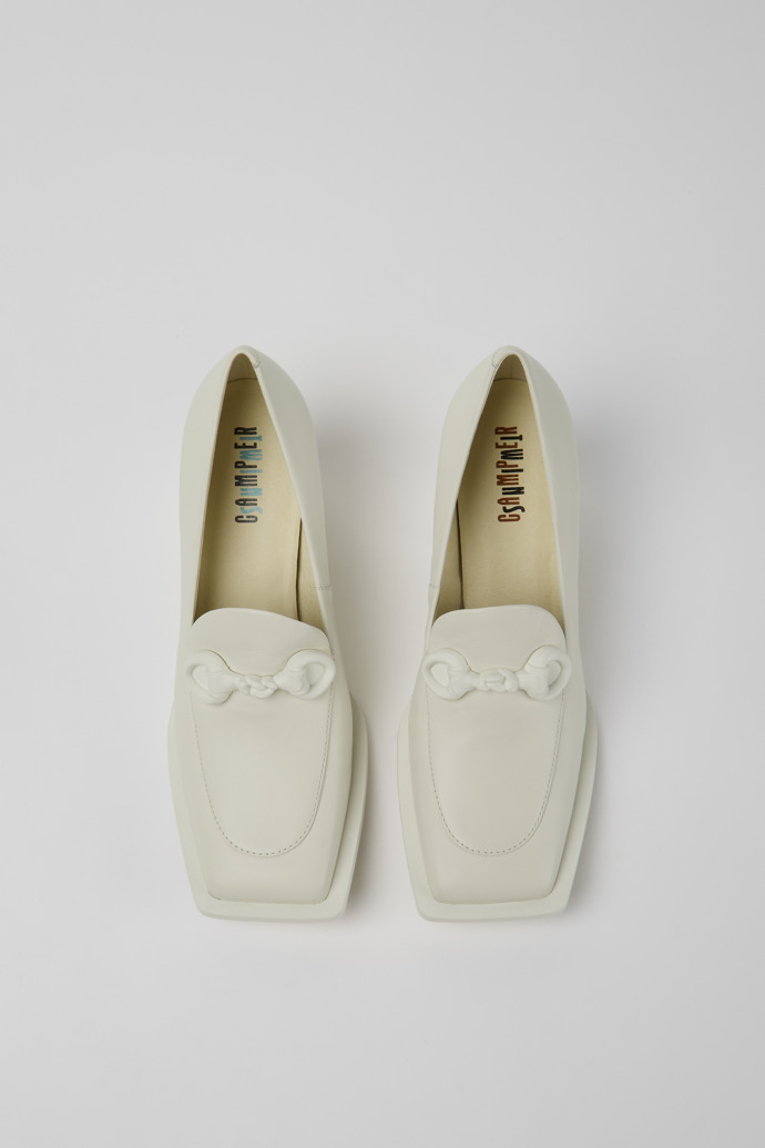 Overhead view of Twins White leather shoes for women