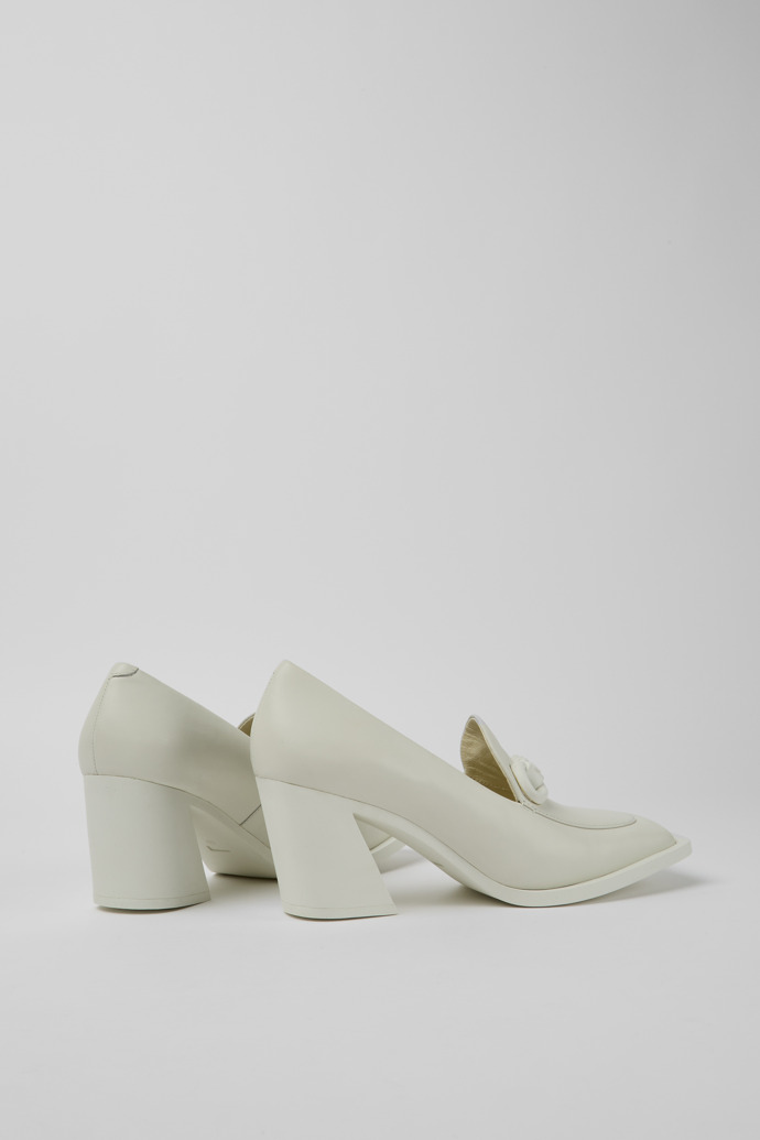 Back view of Twins White leather shoes for women