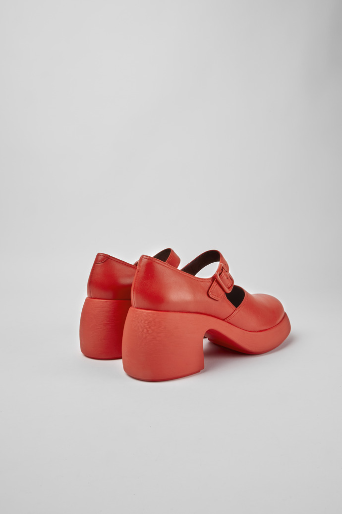 Back view of Thelma Red leather shoes