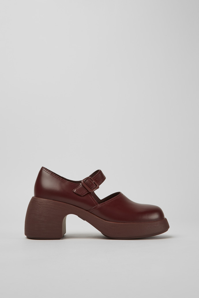 Side view of Thelma Burgundy leather shoes