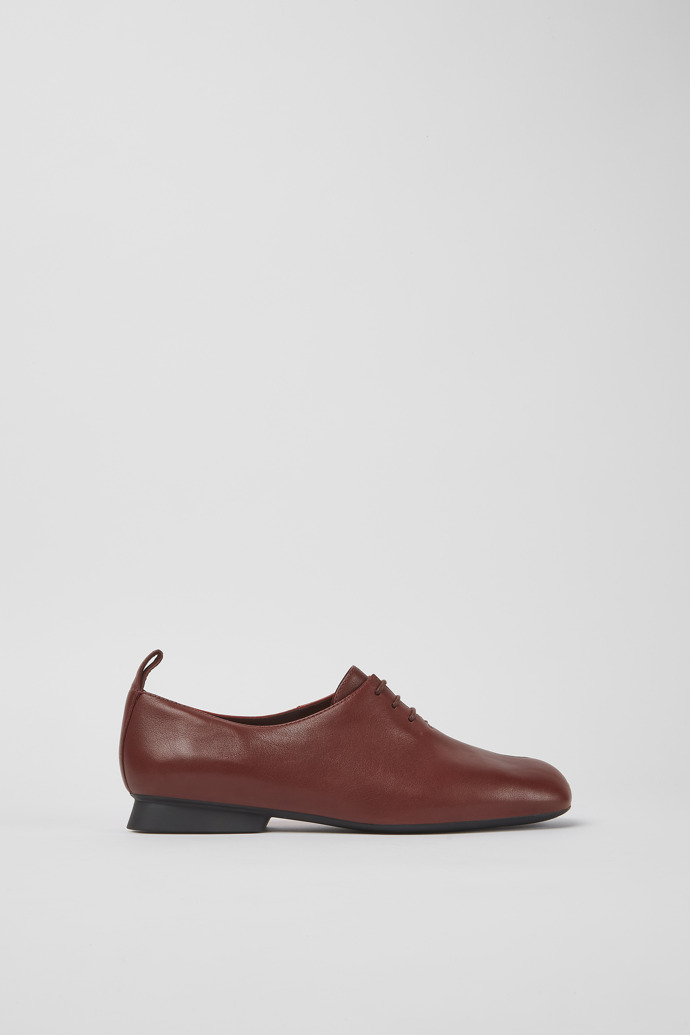 Side view of Twins Burgundy and red leather shoes
