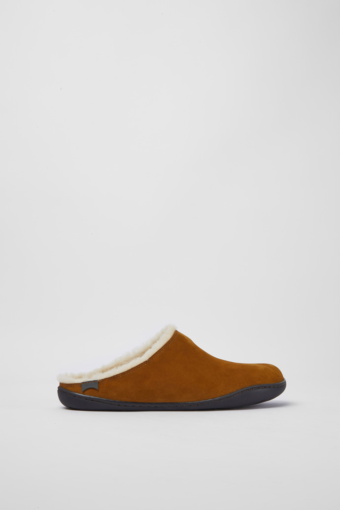 Side view of Peu Brown nubuck shoes for women