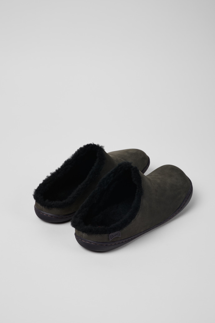 Back view of Peu Gray Nubuck Clogs for Women