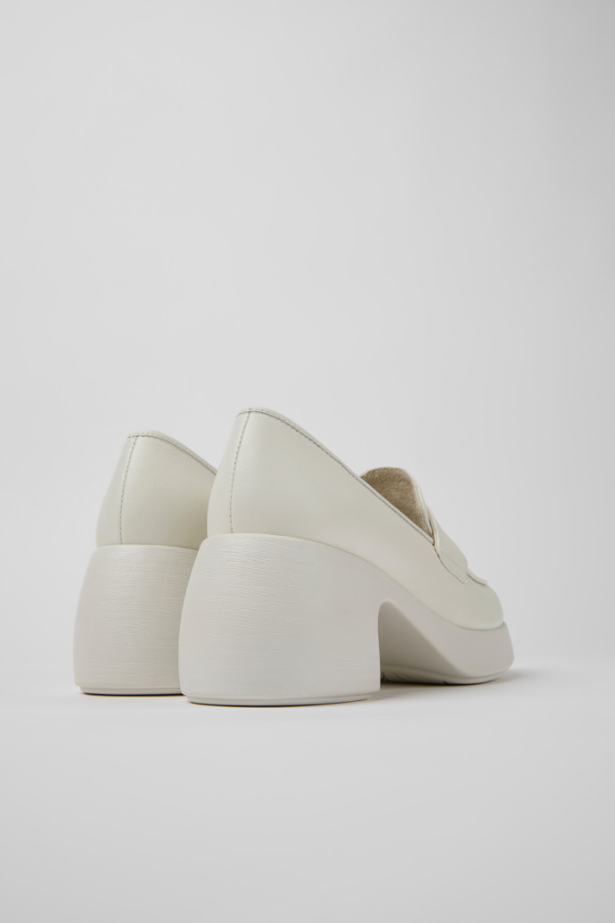 Back view of Thelma White leather shoes for women