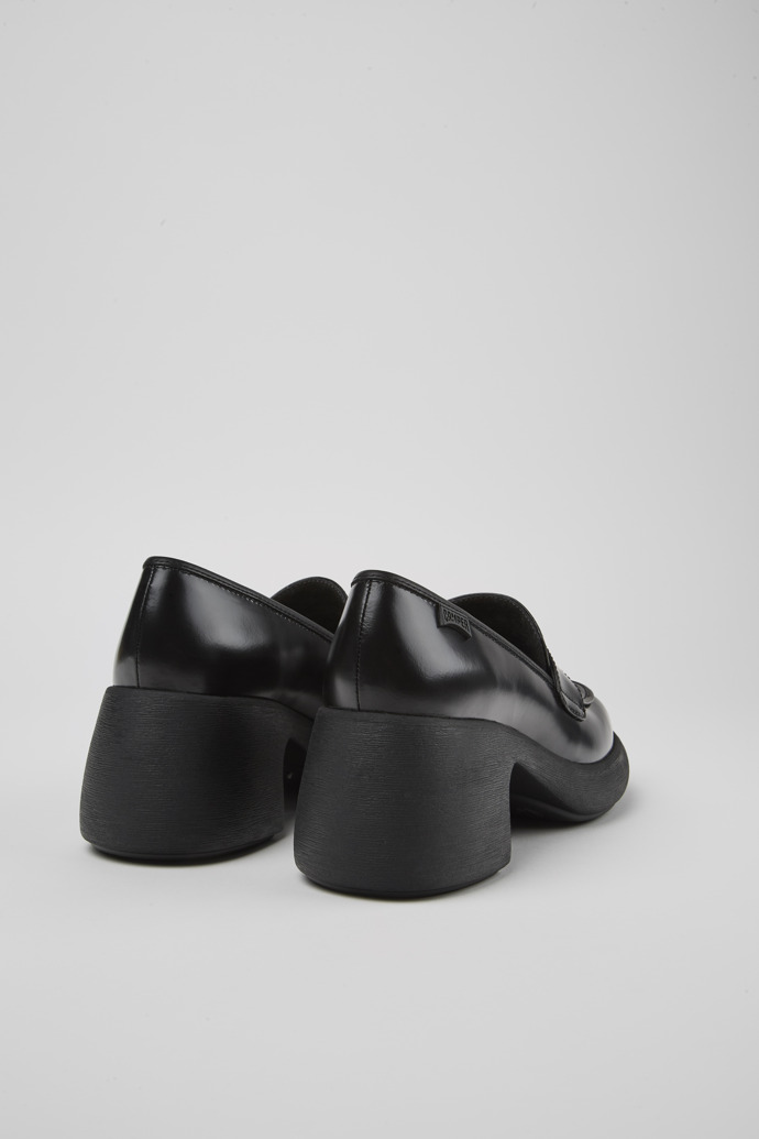 Back view of Thelma Black Leather Loafer for Women