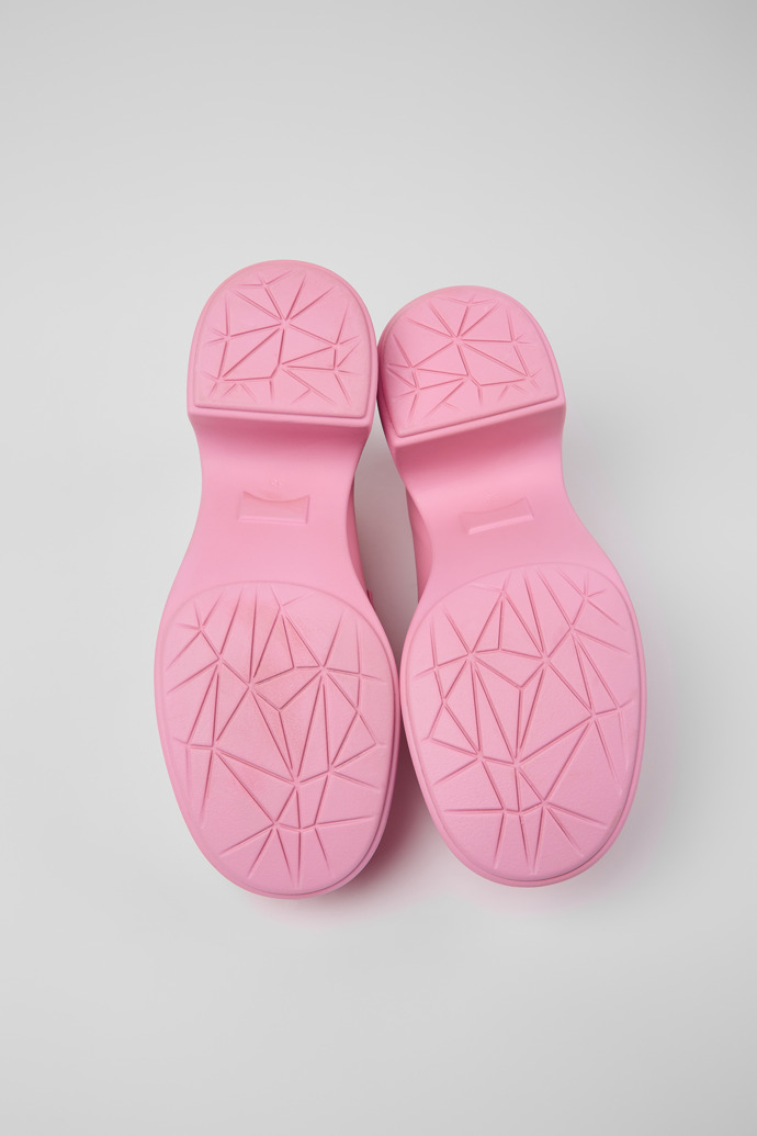 พื้นรองเท้าของ Thelma รองเท้าคัชชูหนังสีชมพูสำหรับผู้หญิง