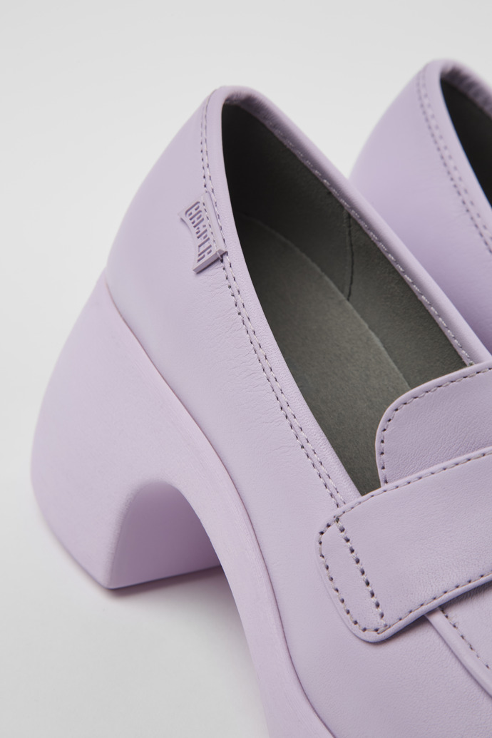 Close-up view of Thelma Purple Leather Loafer for Women