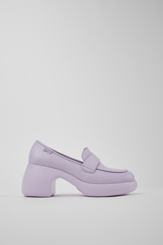 Side view of Thelma Purple Leather Loafer for Women