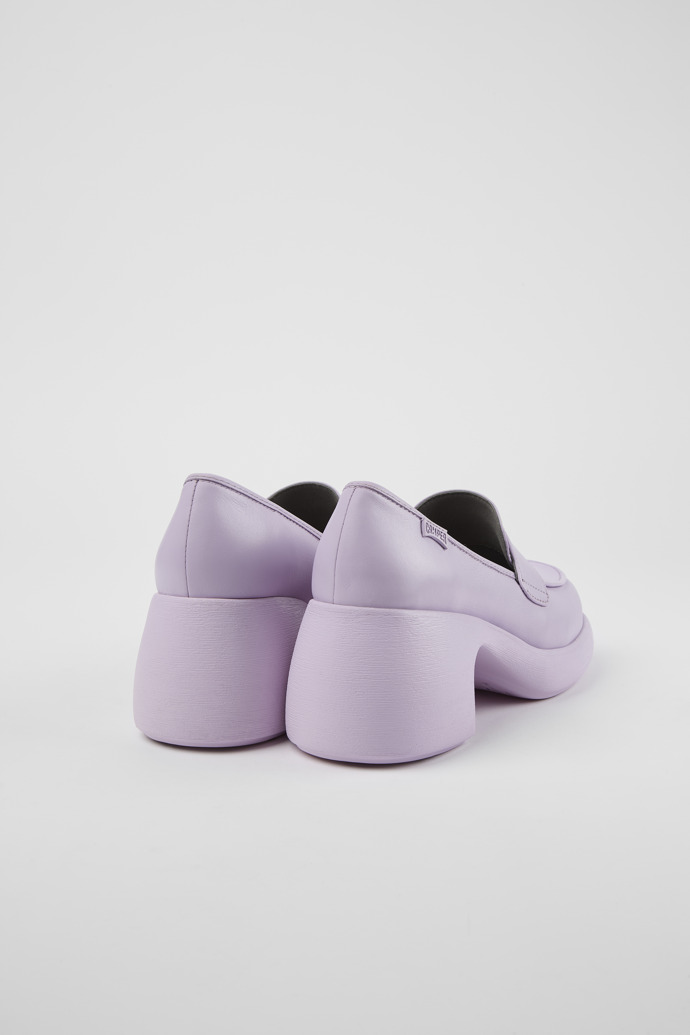 Back view of Thelma Purple Leather Loafer for Women