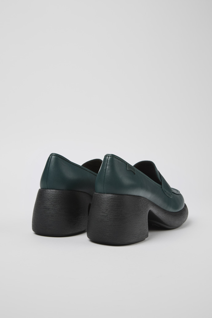 Back view of Thelma Green Leather Loafer for Women