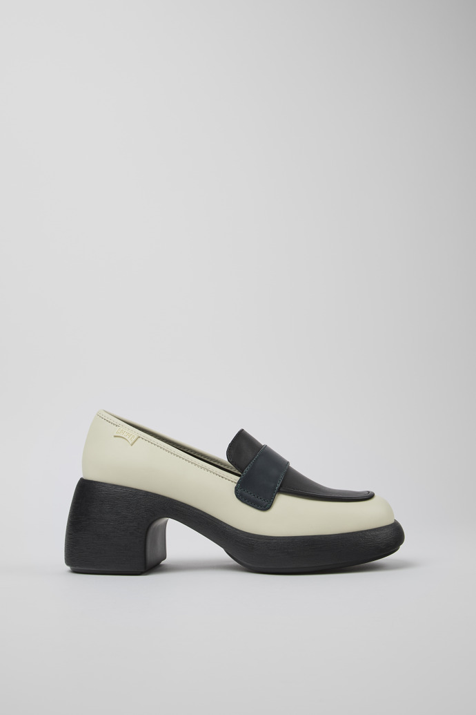 Side view of Twins Multicolored Leather Loafers for Women