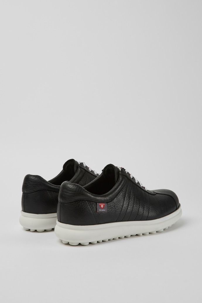 Back view of Pelotas Protect Black leather sneakers for women