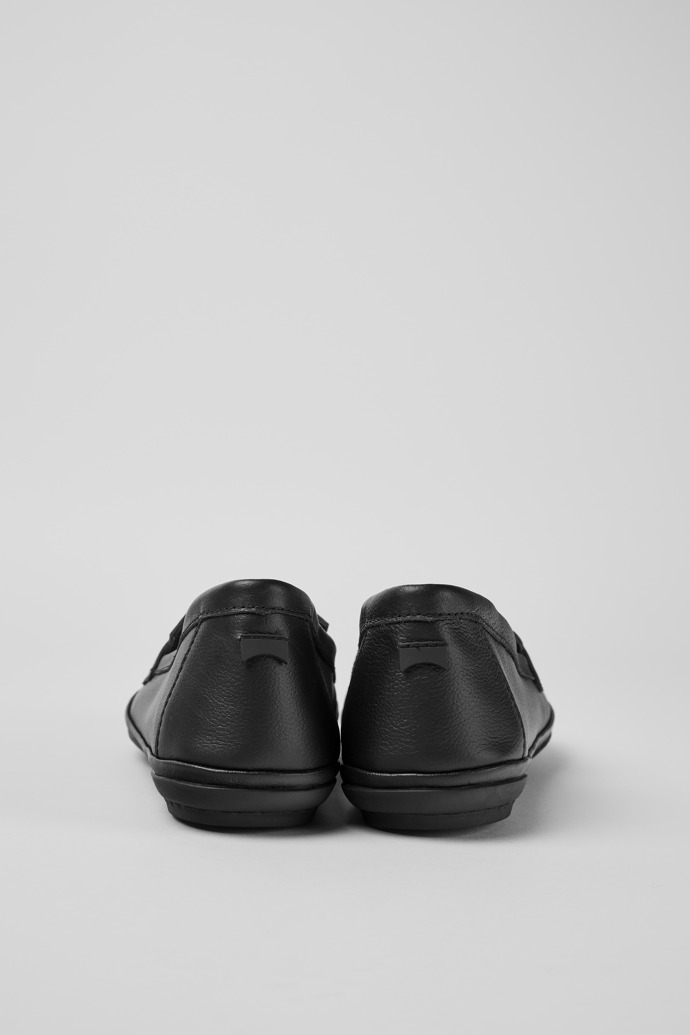 Back view of Twins Black leather moccasins