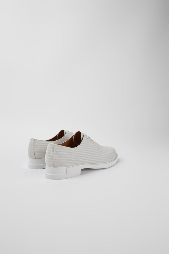 Back view of Iman White nubuck shoes for women