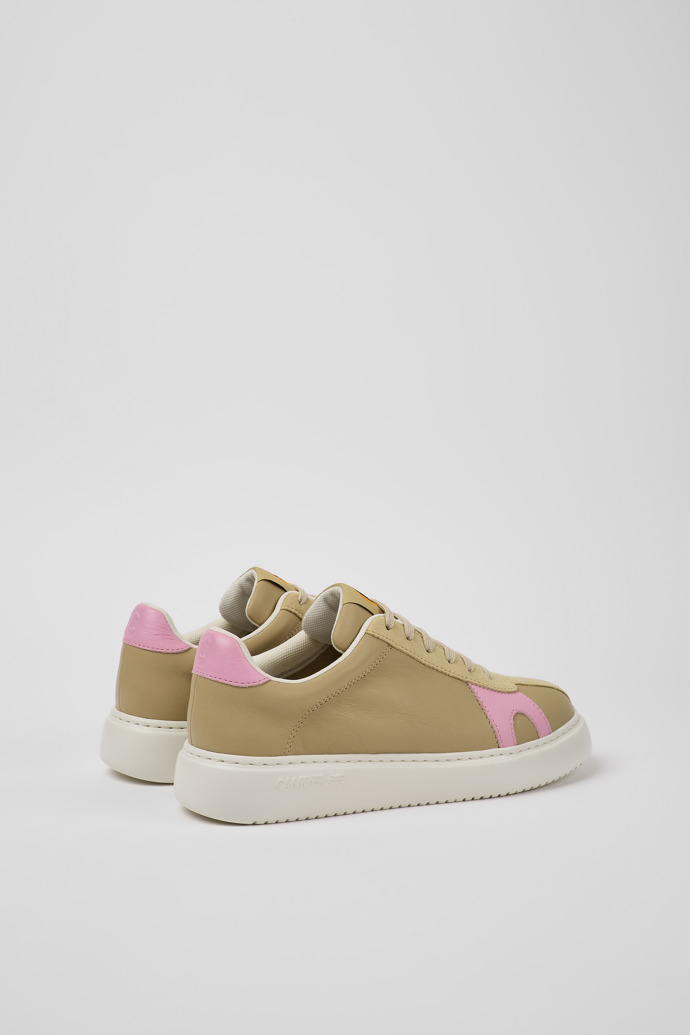 Back view of Runner K21 Beige and pink sneakers for women