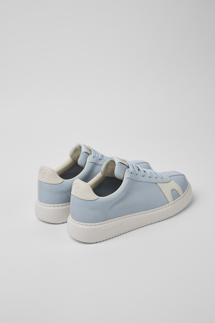 Back view of Runner K21 Light blue leather and suede women's sneakers
