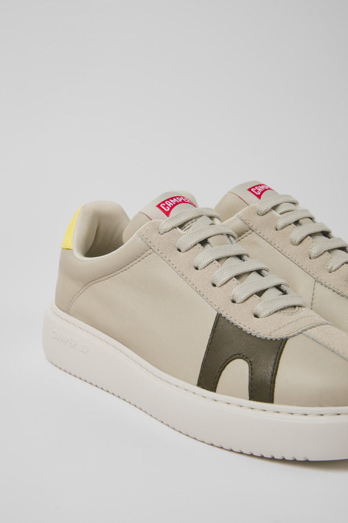 Gray leather sneakers womens sale