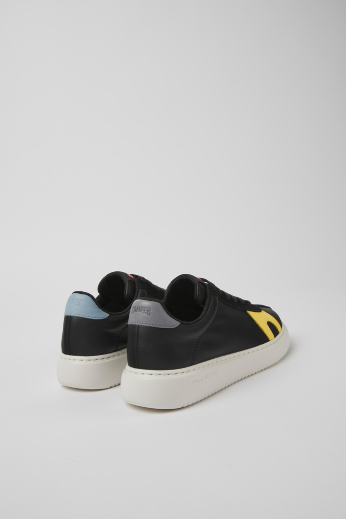 Back view of Twins Black leather and nubuck sneakers for women