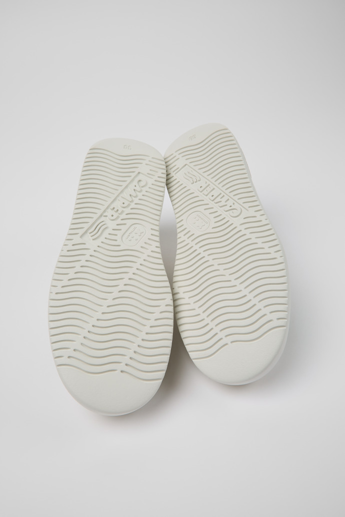 The soles of Twins White Leather Sneaker for Women