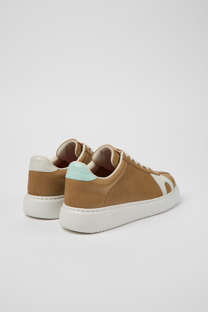 Back view of Twins Brown Leather Sneaker for Women