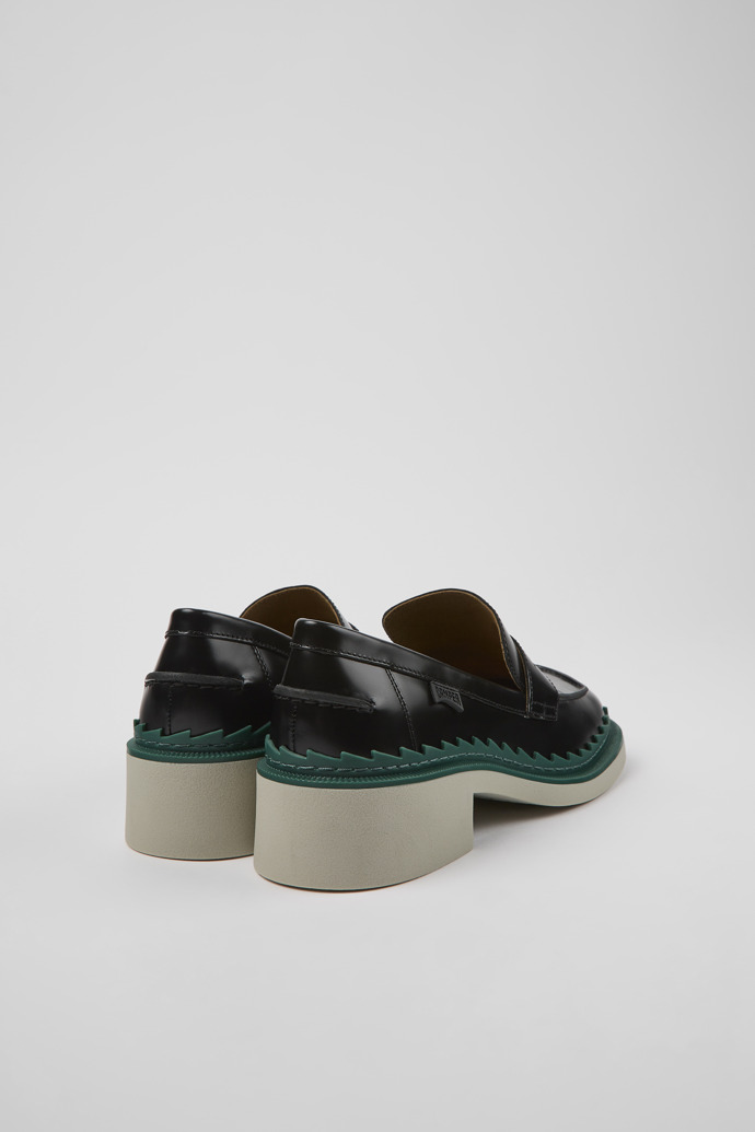 Back view of Taylor Black leather loafers for women