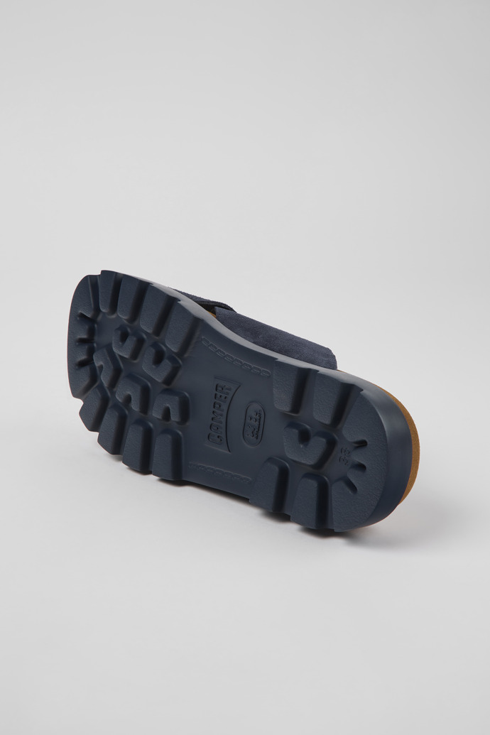 The soles of Brutus Sandal Navy blue nubuck sandals for women