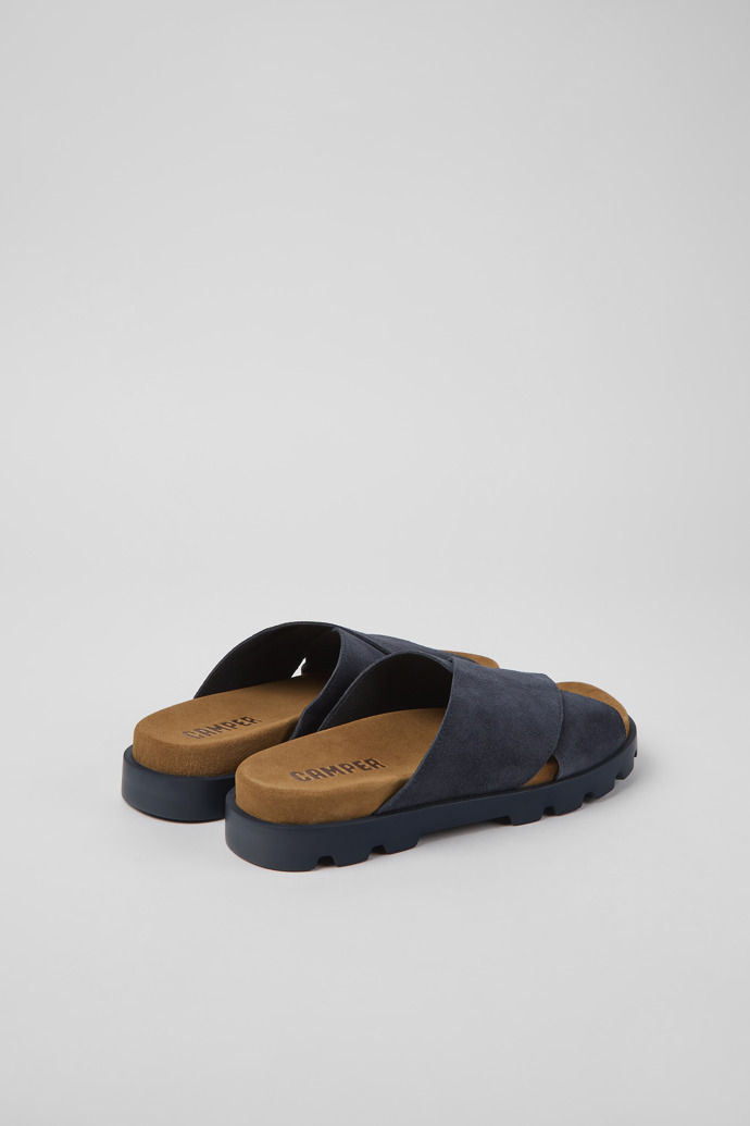 Back view of Brutus Sandal Navy blue nubuck sandals for women