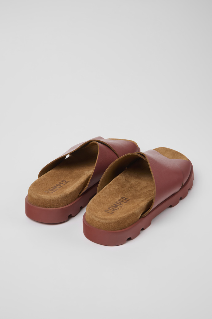 Brutus Sandal Sandálias cruzadas em couro vermelhas para mulher