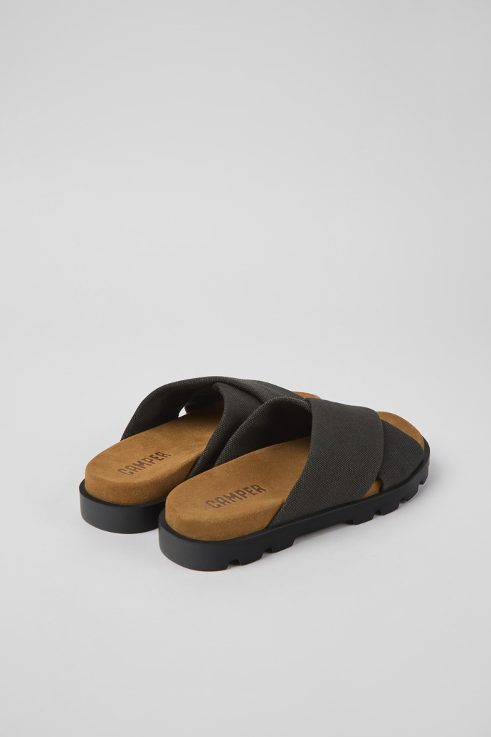 Back view of Brutus Sandal Gray recycled cotton sandals for women