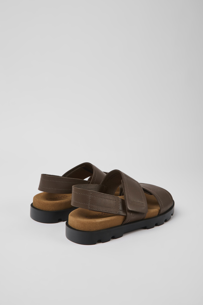 Back view of Brutus Sandal Brown leather sandals for women