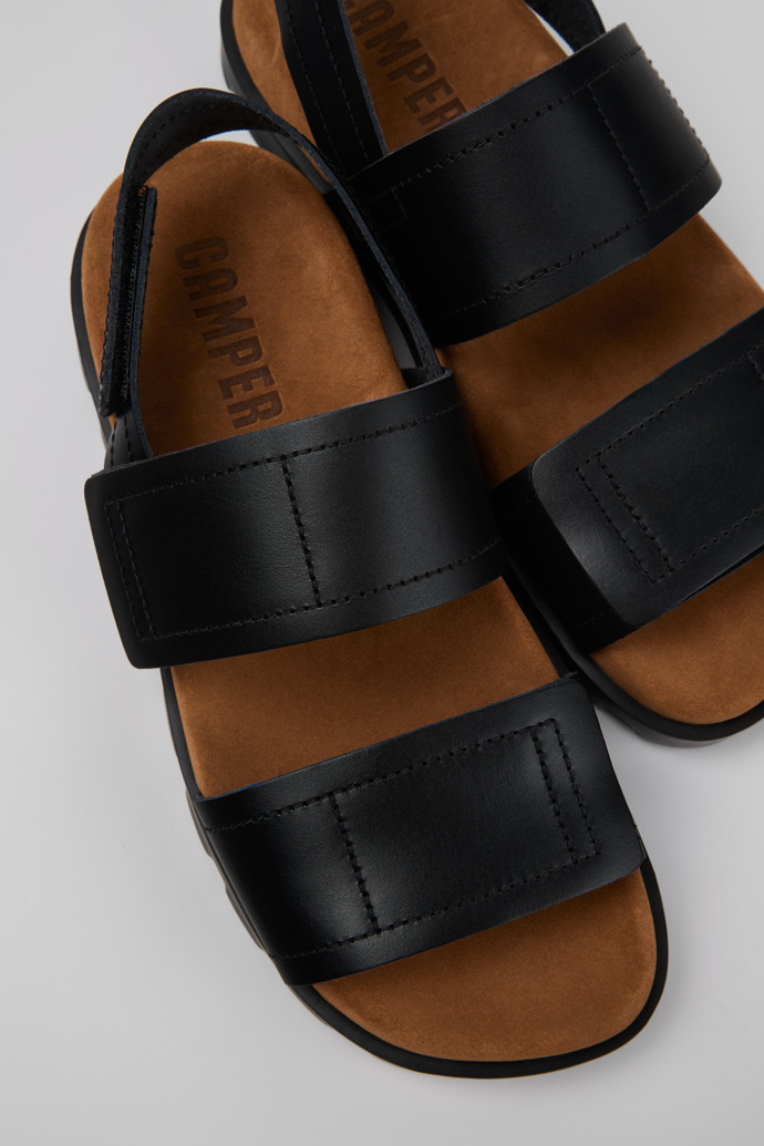 Close-up view of Brutus Sandal Black Leather Sandals for Women.