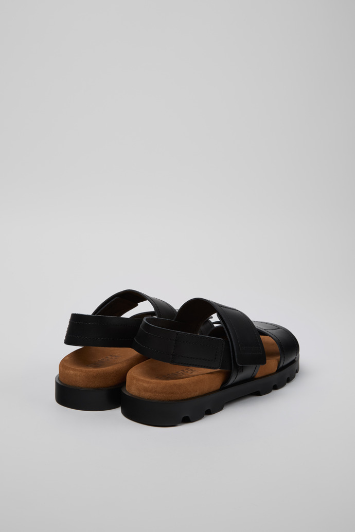 Back view of Brutus Sandal Black Leather Sandals for Women.