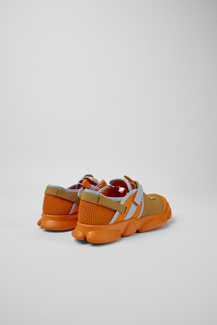 Back view of Karst Orange and brown textile shoes for women