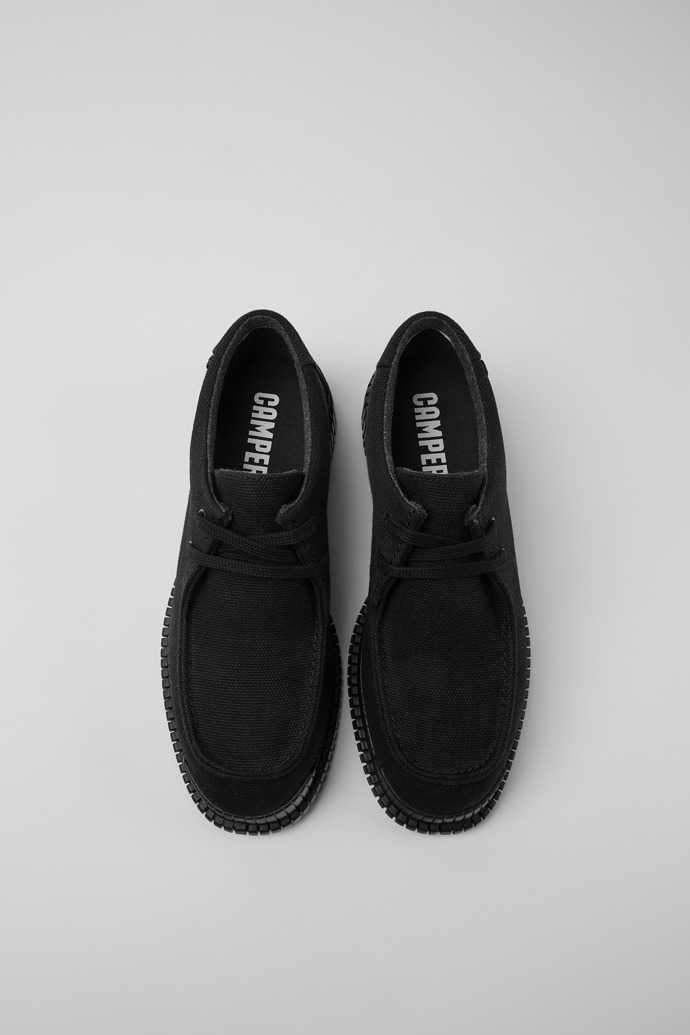 Pix Chaussures en coton et cuir noirs pour femme
