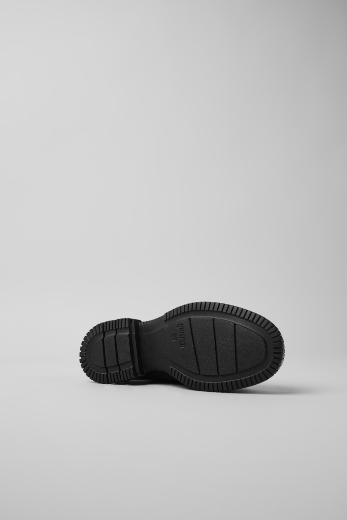 The soles of Pix Black recycled cotton and leather shoes for women